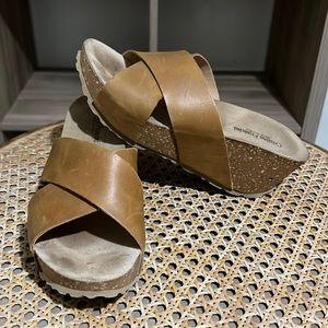 wedge leather sandals